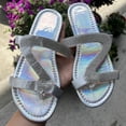 thumbnail image 5 of Holiday Gift Finder ABPWLY Large Size Rhinestone Z Shape Summer Flat Casual Open Toe Roman Women Slippers, 5 of 5