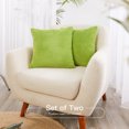 thumbnail image 2 of Deconovo Corduroy Fundas de cojines Juego de 4 – Machine Washable Home Decor for Sofa, Dormitorio | Bright Lime Green, 12x20 Inch, 2 of 4