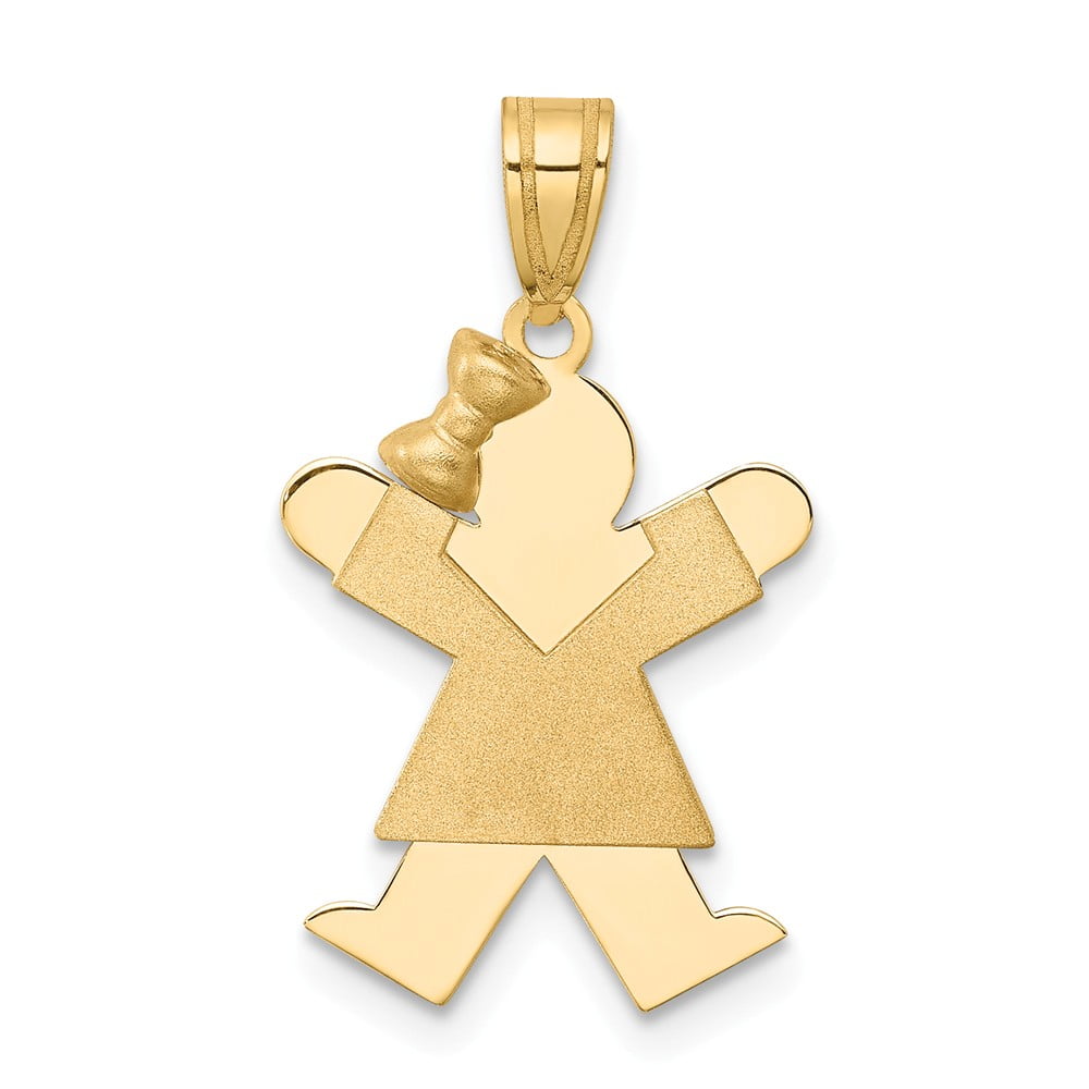 FB Jewels 10K Rose and Yellow Two Tone Gold Cat In Basket with Rose Bow Tie Pendant