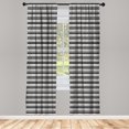 thumbnail image 4 of Ambesonne Abstract Window Curtains, Grunge Stripes and Dots, Each 28" W x 95" L, Off White and Charcoal Grey, 4 of 4