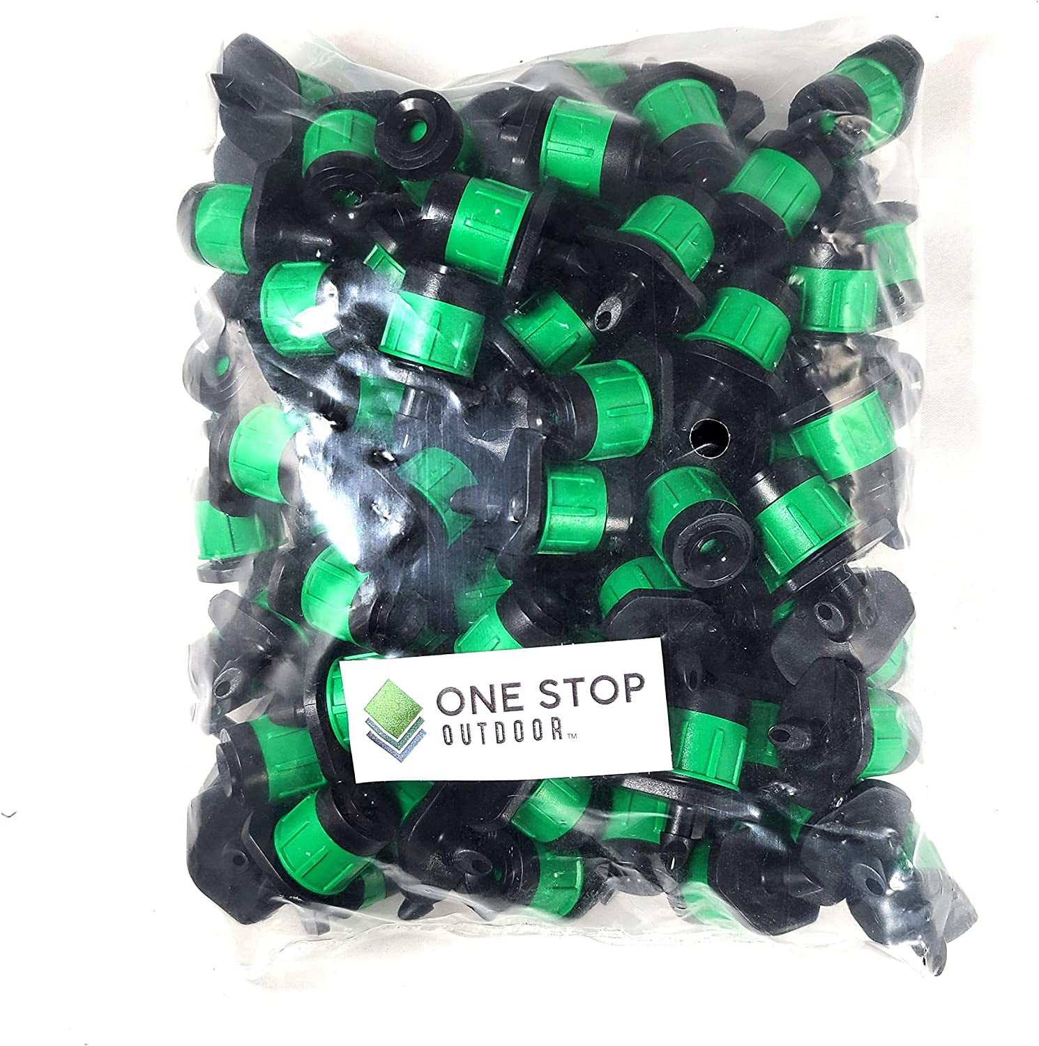 100-PACK) - 1/4 Inch 360 Degree Drip Emitter On 5 Stake Sprayer Adjustable Flow 0-20 GPH, Fits 1/4 (4-6mm) Irrigation Tubing - Micro Bubbler Drippers For Drip Irrigation (100 Pack Dripper On Stake)