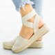 thumbnail image 1 of Moda mujer tobillo correa verano cáñamo cuerda cuña hebilla sandalias Shose Wmkox8yii  sa511, 1 of 8