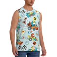 thumbnail image 2 of Bingfone Cartoon Car Racing Pattern Men's Tank Tops Workout Sleeveless Tee Shirts Running Beach Tanks for Men-3X-Large, 2 of 7