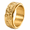 Gold, variant on Men's Cloud Pattern Spinner Ring, Stainless Steel Vintage Statement Band, Raised Surface Detail, 8mm Width, Party Concert Everyday Style, Birthday Father's Day Gift, US Sizes 7-13