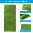 thumbnail image 4 of Uxcell 4 Pockets Vertical Hanging Grow Bags Wall Hanging Planter Bags Green 2 Pcs, 4 of 8