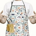 thumbnail image 2 of Light Pioneer Flower Pattern Apron-Garden Aprons for Women with Pockets-Cotton Linen Waterproof Kitchen Cooking Gardening Aprons Adjustable for Kitchen,Cooking,BBQ and Salon 33x27 Inch, 2 of 6