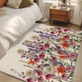 thumbnail image 5 of Watercolor Floral 3'x5' Washable Rug, Spring Daisy Lily Lavender Garden Beige Non-Slip Area Rugs for Entryway Kitchen Classroom, StainResistant Dorm Throw Carpet, Low Pile Soft Indoor Floor Mat, 5 of 9