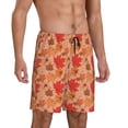 thumbnail image 2 of Fuzoiu Yellow And Red Maple Leaves Print Pajama Shorts for Men, Men's Pajama Bottoms,Mens Lounge Sleepwear,Pajama Pants with Pocket-4X-Large, 2 of 6