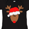 thumbnail image 4 of Inktastic Christmas Cute Reindeer in Santa Hat Boys or Girls Baby Bodysuit, 4 of 5
