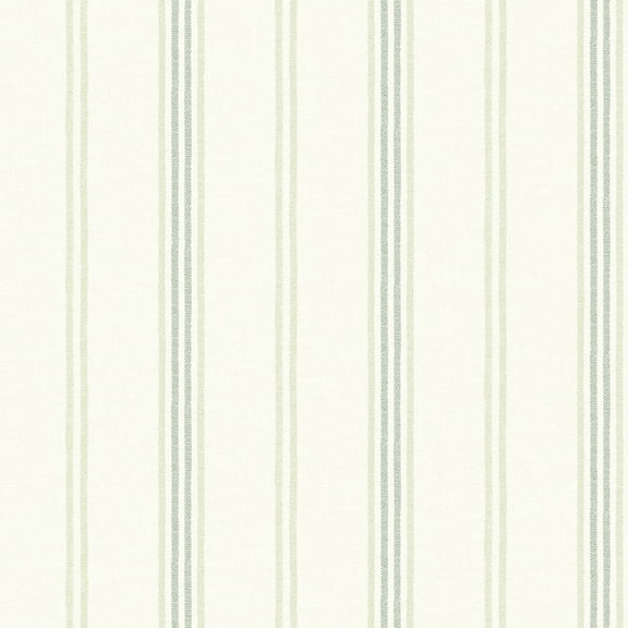 Chesapeake Lovage Green Linen Stripe Wallpaper