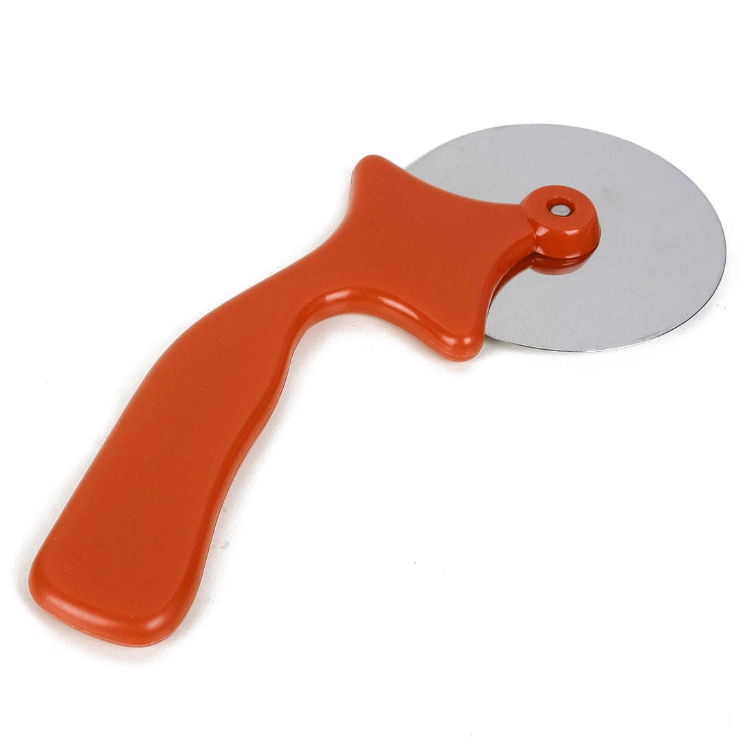 Kitchen Plastic Handle Metal Pizza Cutter Wheel Slicer Blade Red Silver Tone