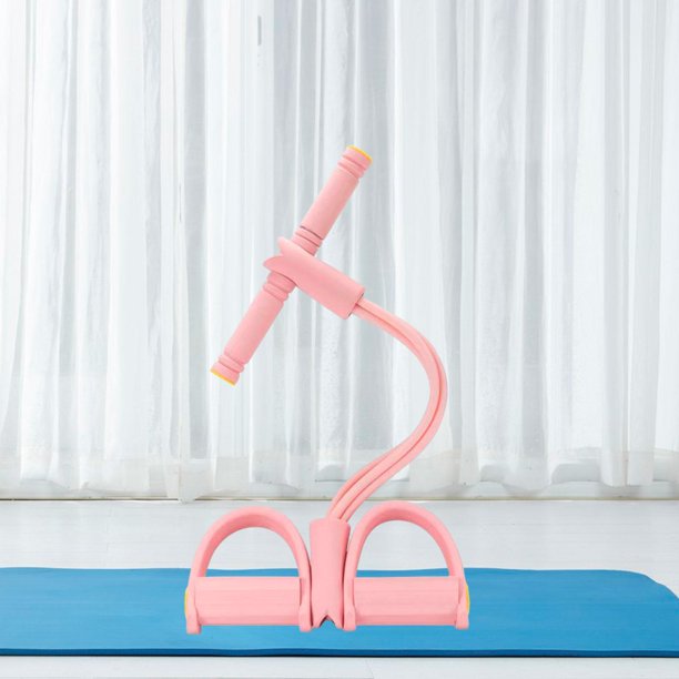 Banda de resistencia al pedal, tensión 4 tubo, extractor de pedal portátil, cuerda elástica de tirantes para el entrenamiento de adelgazamiento de la Rosa