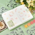thumbnail image 5 of DIY 4Sheet Flower Corner Silicone Clear Stamp with 2 Acrylic Block Plant Transparent Silicone Stamp for Scrapbook Journal Mother's Day Card Making DIY, 5 of 7