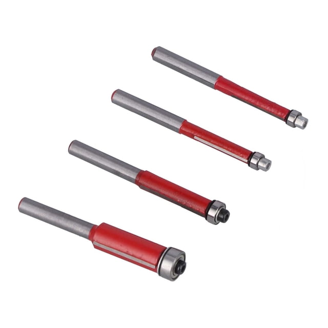 QIILU 4Pcs/Set Woodworking Trimming Cutter Head with Bearing Straight Knife Woodworker Tool,Milling Cutter,Vertical Cutter Head