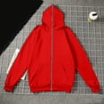 thumbnail image 2 of Jessboyy Men's Full Face Zip Up Hoodie Streetwear Hooded Sweatshirts with Zipper Fall Winter Comfy Casual Party Hoodie Jackets with Pockets Red,M, 2 of 5