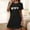 Black, variant on Sakmal Nightgowns for Women Soft Cute Comfy Sleepwear Pink Hearts Print Short Sleeve Nightgowns