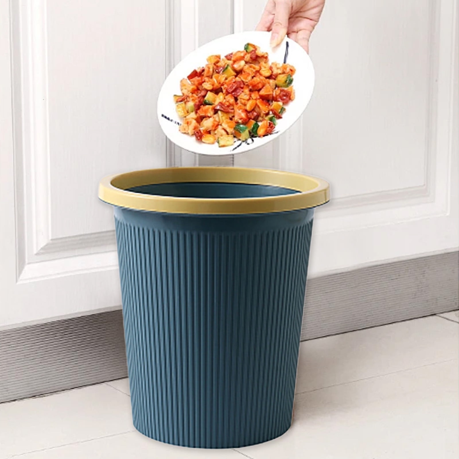 ufeghfjh Pressure Trash Can Garbage Bin for Bathroom Bedroom Office Kitchen Small Space Living 25x23x23cm 9.84x9.05x9.05in Dark Blue Light Blue Pink