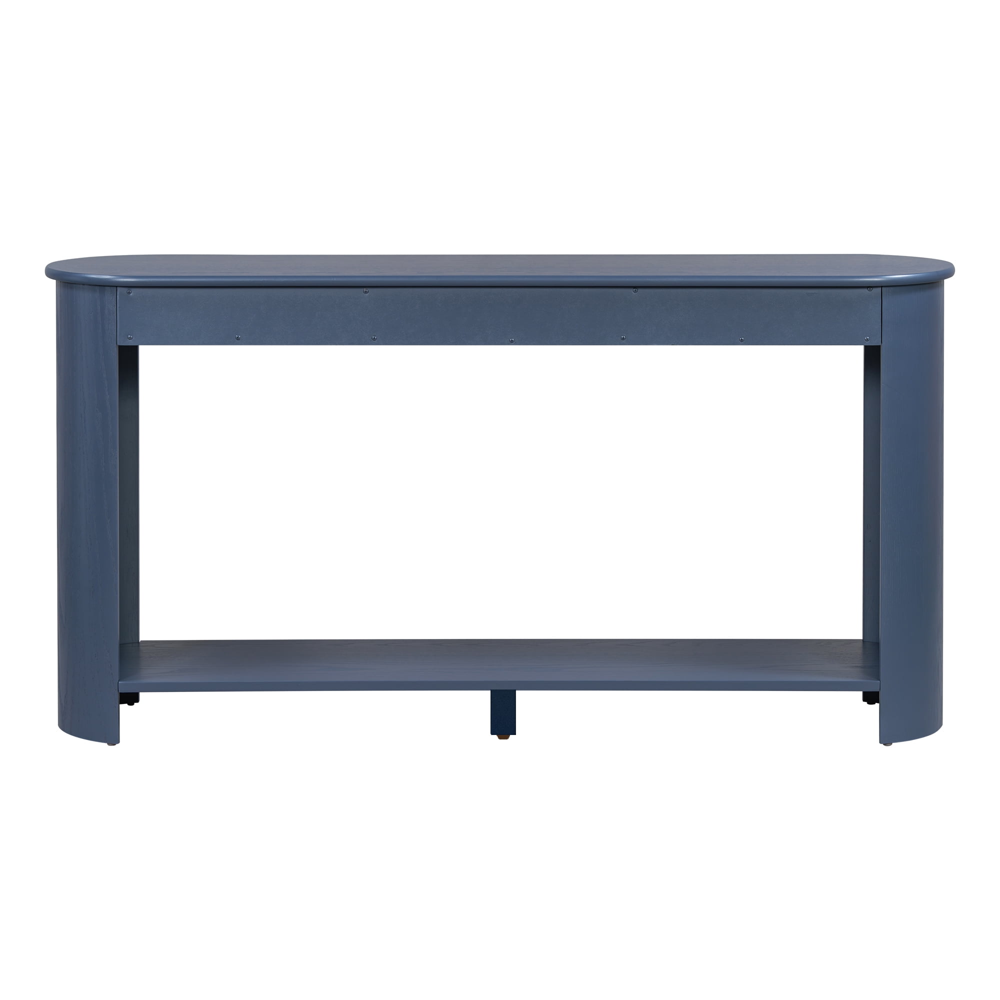 Euroco 59.8" Long Console Table with 3 Drawers, Solid Wood Sofa Table Entryway Table with Bottom Shelf for Living Room,Hallway,Entryway, Foyer,Navy Blue