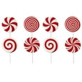 thumbnail image 2 of 8 Pcs Candy Cane Christmas Indoor Decorations, Red White Peppermint Lollipop Christmas Tree Picks Cute Candy Hanging Ornaments for Xmas Tree Topper New Year Holiday Home Party Vase Decor, 2 of 8