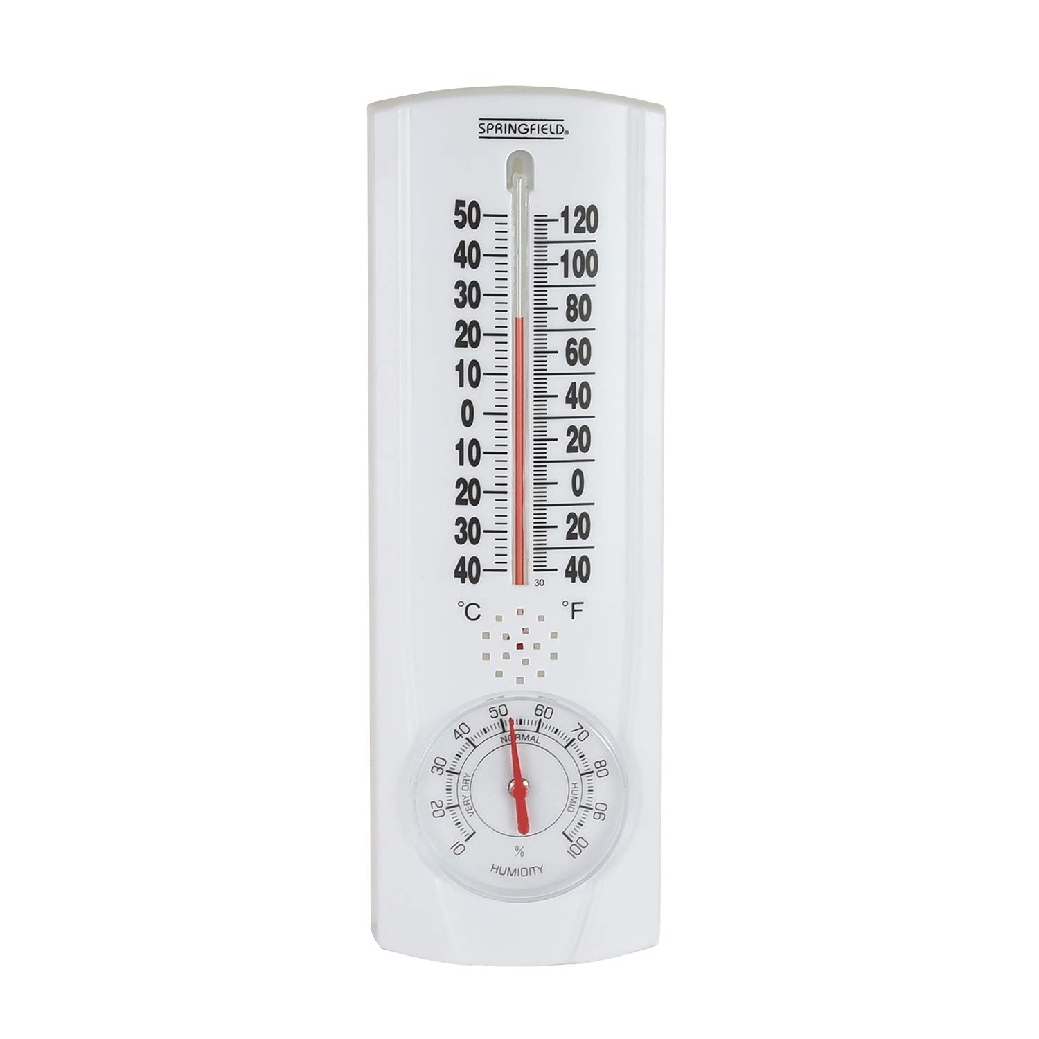 Springfield Vertical Thermometer and Hygrometer (9.125Inch), This 9.