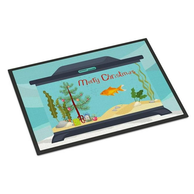 Carolines Treasures CK4512JMAT 24 x 36 Po Poisson Rouge Commun Joyeux Noël Tapis d'Intérieur Ou d'Extérieur
