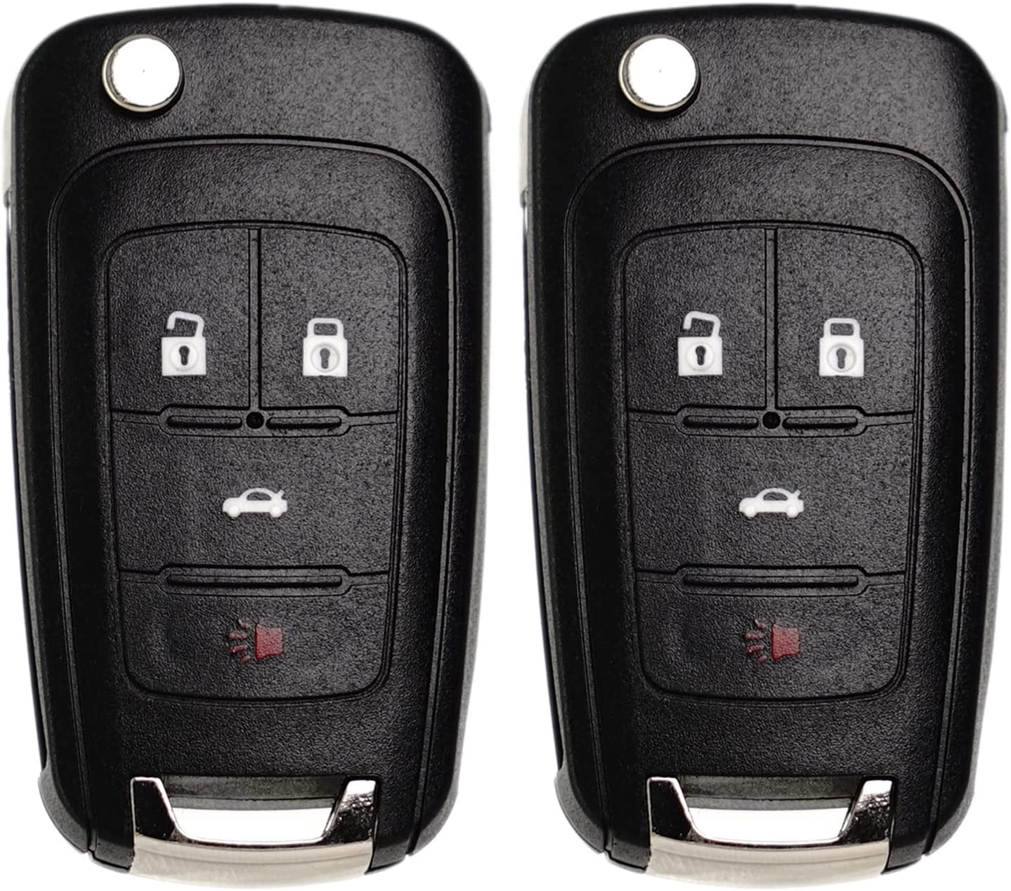 Flip Key Fob Replacement Fits for Chevy Cruze Equinox Camaro Impala 2010 2011 2012 2013 2014 2015 2016 2017 2018 2019 Malibu Sonic Buick Regal Verano Encore GMC Terrain Keyless Entry Remote