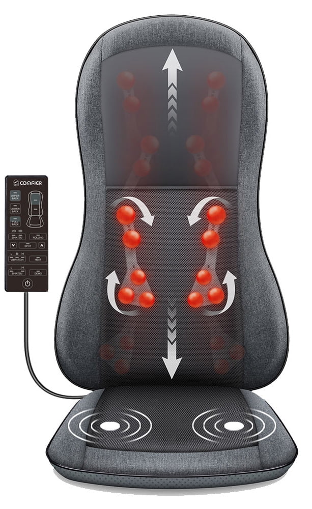 Comfier Shiatsu Back Massager with Heat 10 Massage Nodes Massage Chair