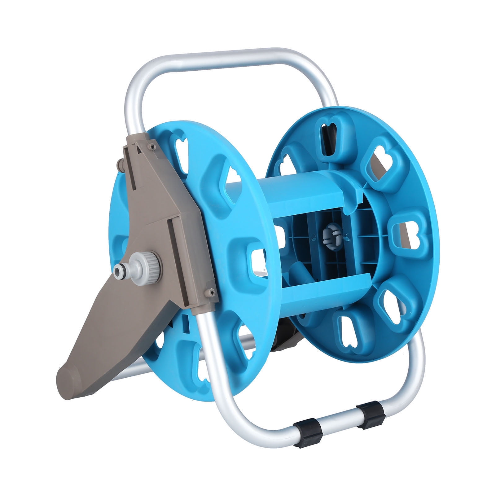 BIMZUC G1/2 Garden Water Hose Reel Rack Hand Push Waterpipe Cart Storage For 30m Pipe Yard Lawn Care (13.0 x 14.6 x 16.9 inches / 33 x 37 x 43 cm)