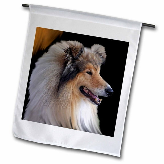 3dRose, Rough Collie Portrait, 12 x 18 inch Garden Flag