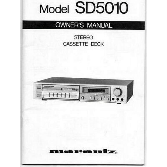 Instruction Manual ONLY for Marantz SD-5010 Cassette Deck Owners Manual REPRINT