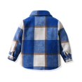 thumbnail image 4 of Boys Girls Plaid Shirts Long Sleeve Button Down Shacket Kids Casual lightweight Jackets Blouses Tops with Pockets, 4 of 6
