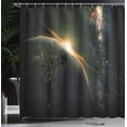 thumbnail image 4 of Ambesonne Galaxy Shower Curtain, Sun Rising Above Earth, 69"Wx84"L, Black, 4 of 5