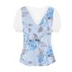 thumbnail image 2 of Gibobby Camisetas de verano para mujer Top manga corta con cuello en V encaje informal con estampado moda para mujer(Azul,XL), 2 of 4