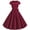 Wine, variant on Fesfesfes Women Dress Square Neck Retro Short Sleeve Solid Color Bow Belt Swing Dress Dress Clothes Sale