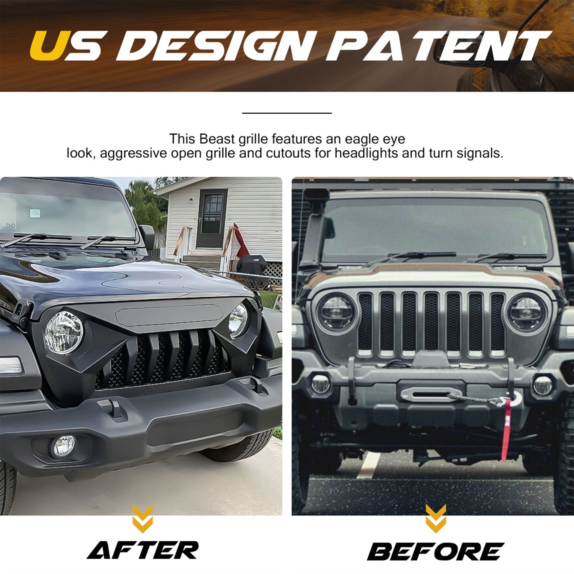 AMERICAN MODIFIED Demon Grille for 2018+ Wrangler JL & 2020+ Gladiator JT