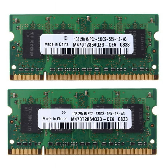 2X DDR2 1GB Notebook RAM Memory 677Mhz PC2-5300S-555 200Pins 2RX16 SODIMM Laptop Memory for