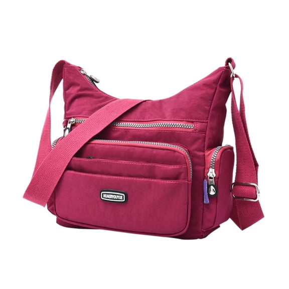 MUSOIE Women Shoulder Bag Multi-Pockets Water-Resistant Nylon Crossbody Bags with Adjustable Strap