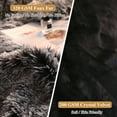 thumbnail image 4 of XeGe 2 Pack Soft Fluffy Faux Fur Pillow Cases, Plush Fuzzy Pillow Shams Pillowcases, Shaggy Furry Velvet Decorative Long Pillow Covers for Bed Sofa Couch, Zipper Closure, Standard Size, Black Ombre, 4 of 6