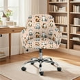 thumbnail image 2 of Xixirimido Cats Floral Hearts Paws Pattern Office Arm Chair Cover Swivel Dining Chair Slipcover Curved Back Armrest Chair Covers Stretch Desk Chair Protector Cover for Home Office, 2 of 7