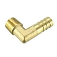 thumbnail image 3 of Brass Barb Hose Fitting 90 Degree 10mm Barbed x 1/4 PT Male Pipe Connector, 3 of 5