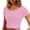 Blush, variant on hoksml Women's Crew Neck Short Sleeve Fitted Crop Top Solid Color Basic T-Shirt for Everyday Wear and Layering