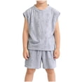 thumbnail image 2 of Freshbabe Boys 2-Piece Casual Outfit, Sleeveless Tank Top + Elastic Shorts, Breathable Summer Playwear for Toddlers, Multi-Colors, 2 of 6