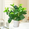thumbnail image 5 of Artificial Green Potted Plants Simulation Small Faux Plant with Pot Decorative Plastic Greenery for Home Office Desk Tabletop Living Room Hotel Lobby Decoration, 5 of 6