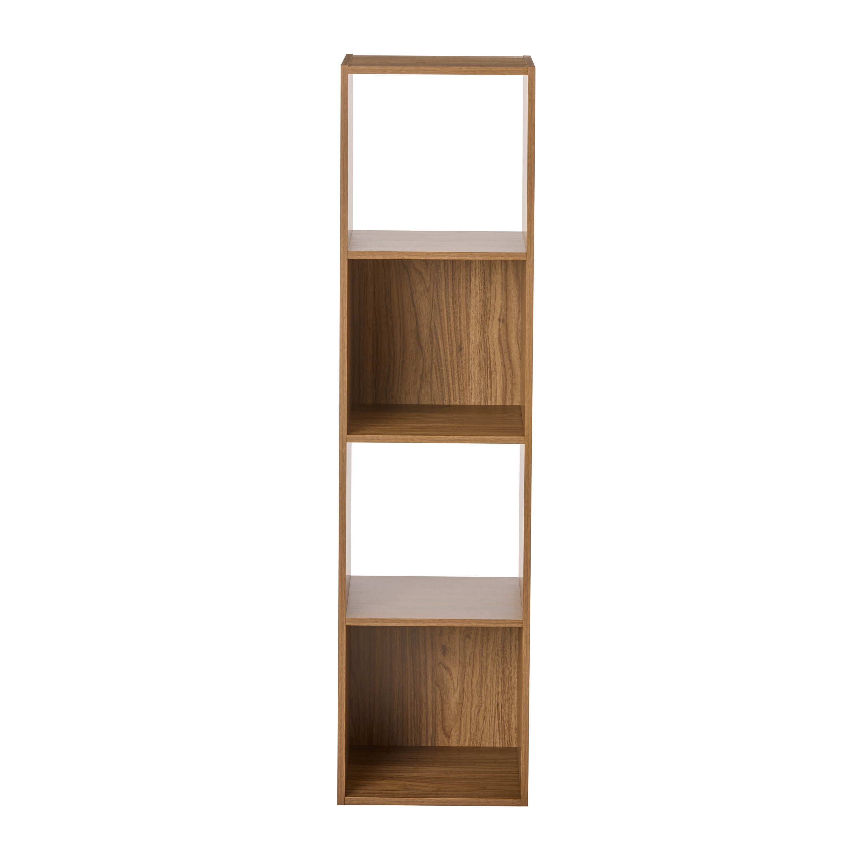 Mainstays 4 Cube Vertical Storage Organizer, Warm Walnut