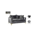 thumbnail image 2 of Meridian Furniture Naomi Contemporary Velvet Loveseat in Gray, 2 of 7