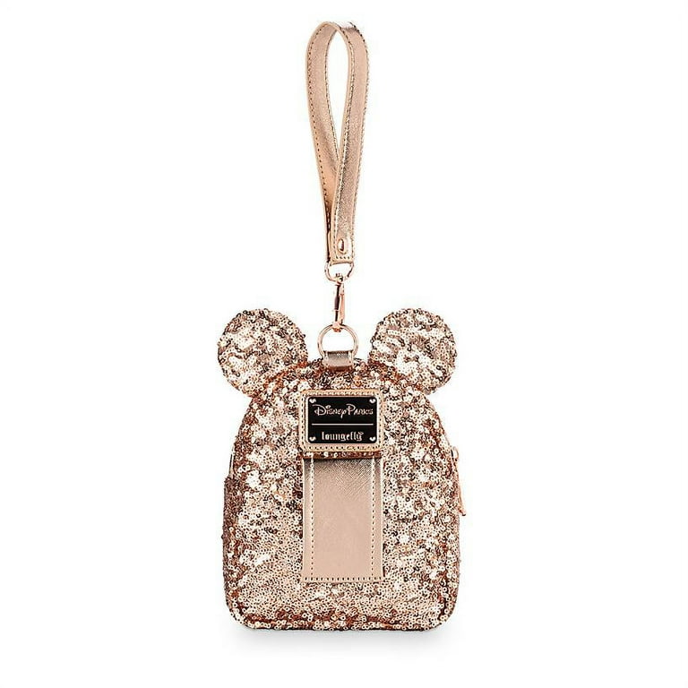 Disney Parks Minnie Mouse Sequin Briar Rose Gold Mini Wristlet Pack New with Tag Walmart