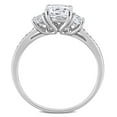 thumbnail image 5 of Everly Women's Engagement Anniversary Bridal 1 1/3 CT. Round Created White Sapphire Round-Cut Diamond Accent (G-H, I2-I3) 10kt White Gold 3-Stone Ring with 4 Prong/Pave Setting & Shoulder Diamonds, 5 of 9