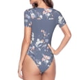 thumbnail image 4 of Gaeub Watercolor Flowers Butterfly Women'S Short Sleeve One Piece Swimsuit Sexy High-Waisted Bodysuit For Swimming, Beach, Sports - Xx-Large, 4 of 9