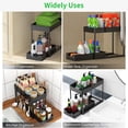 thumbnail image 3 of LeaderPro 2 Tier Under Sink Organizer Pull Out Sliding Storage Shelf Black, 3 of 7
