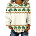 thumbnail image 7 of Womens St Patricks Day Sweatshirts Crew Neck Loose Holiday Green Print Shirts Casual Comfy Pullover Tops (M, Green M), 7 of 7